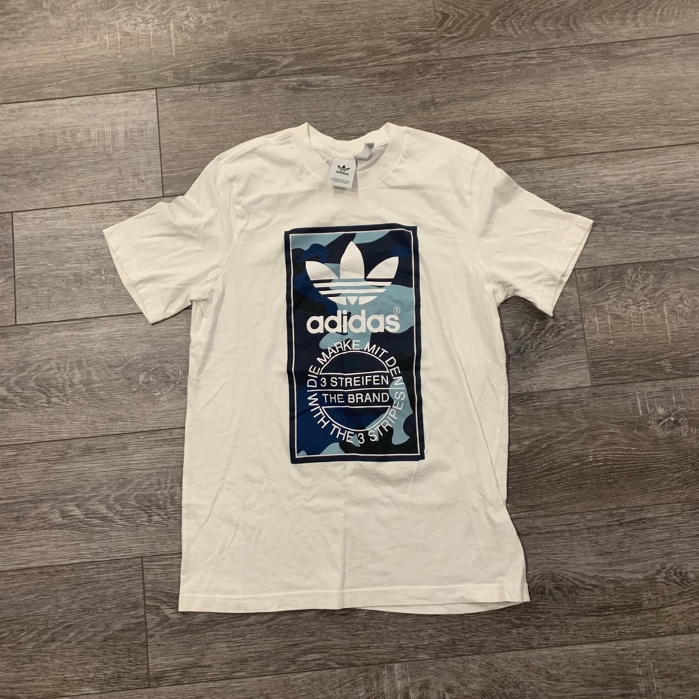 Adidas Blue Camo Trefoil Tee